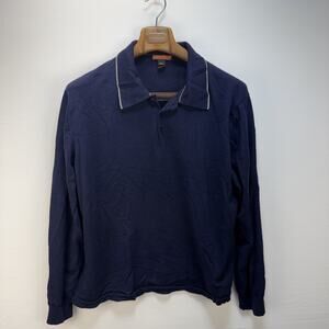 Bullock & Jones Mens 3 Button Polo Sweater Size XXL Wool Cashmere Silk Italy